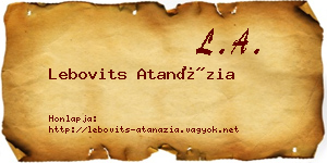 Lebovits Atanázia névjegykártya
